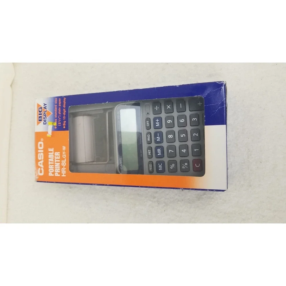 Casio HR8L GYW Portable Printing Calculator, big 10-digit display